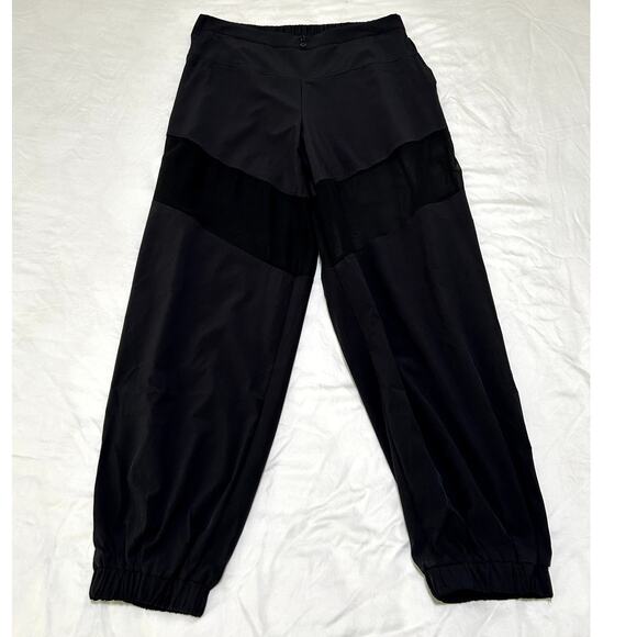Halara Womens Jogger Pants Black XL Athleisure Pull On Windbreaker Contrast - Picture 1 of 9